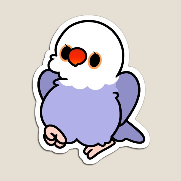 Item preview, White/Violet Indian Ringneck Mutation w/o Ring - Kawaii Birbs designed and sold by blirbos.