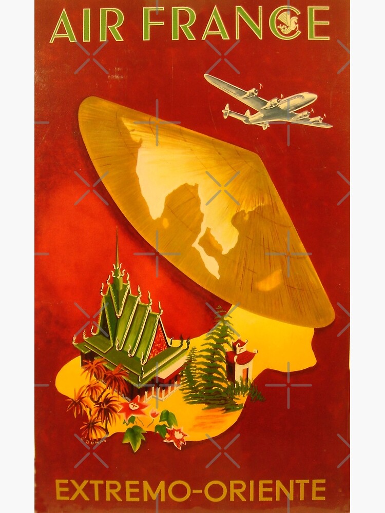 Discover Air France to the Orient - Vintage Travel Premium Matte Vertical Poster
