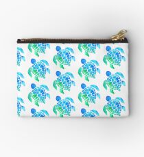 Blue Green Turtle Zipper Pouch