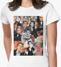 Leonardo Dicaprio Collage Women's Fitted T-Shirt