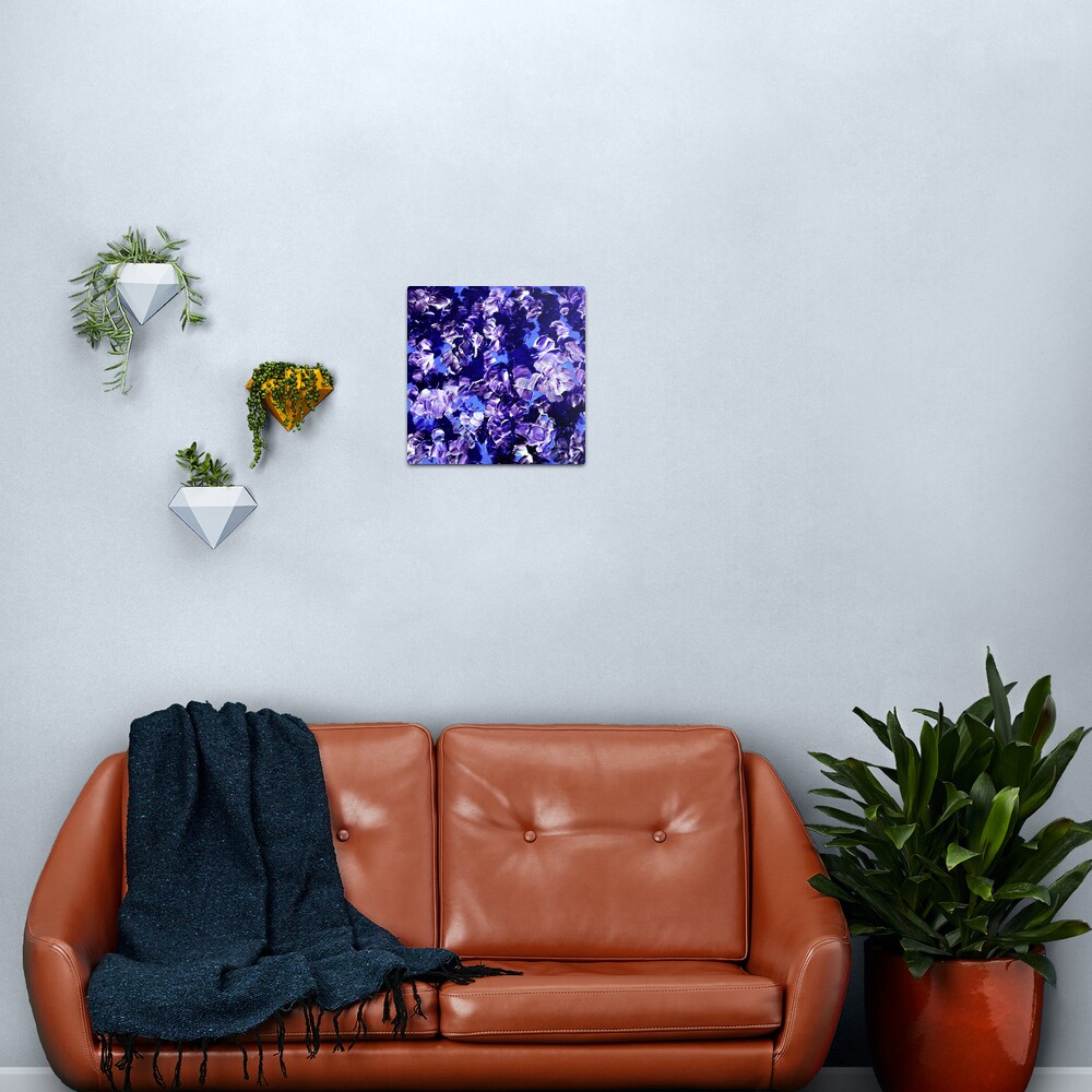 Bold Periwinkle Purple Deep Blue Flowers 16x16 18x18 20x20 Art Throw Pillow Cover Decor Cushion Abstract Summer Painting FLORAL FANTASY 2