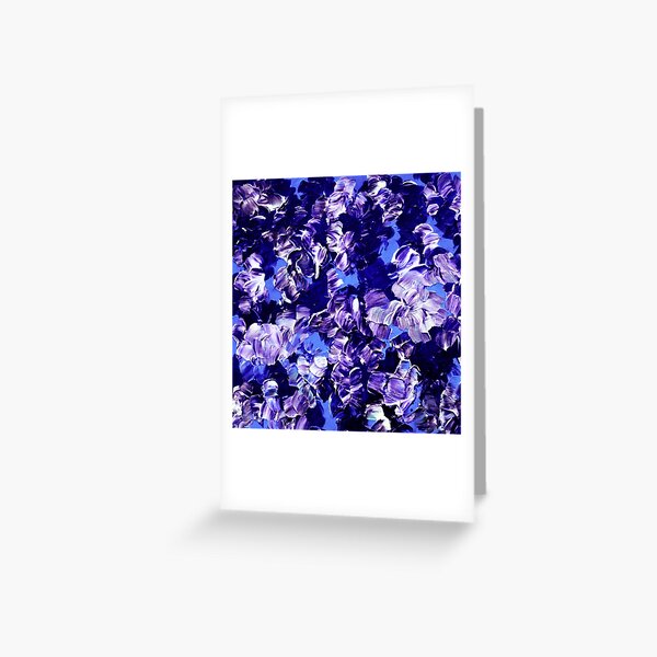 Bold Periwinkle Purple Deep Blue Flowers 16x16 18x18 20x20 Art Throw Pillow Cover Decor Cushion Abstract Summer Painting FLORAL FANTASY 2