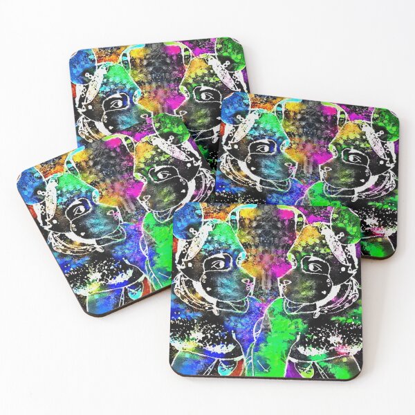 Item preview, Blacklight Ink and Colorsplash Pup Pair designed and sold by ArcadiaAbstract.