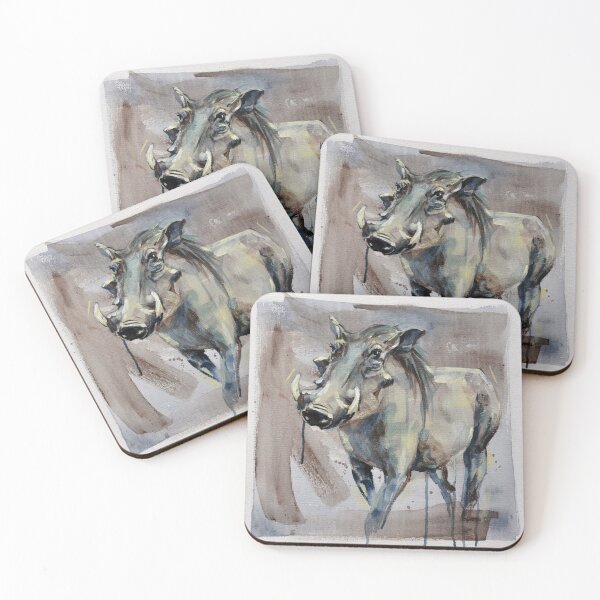 Warthog Painting Coasters (Set of 4)