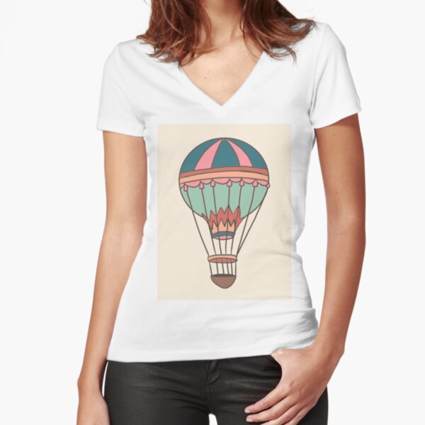 Hot Air Balloon Collar Shirt Design Template