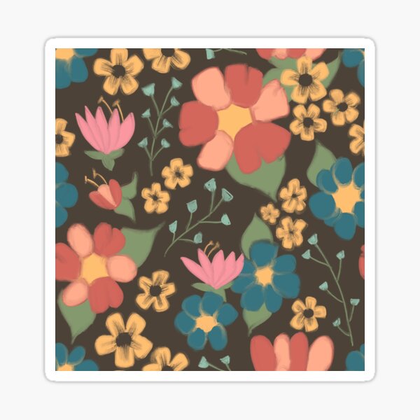 Retro floral Sticker