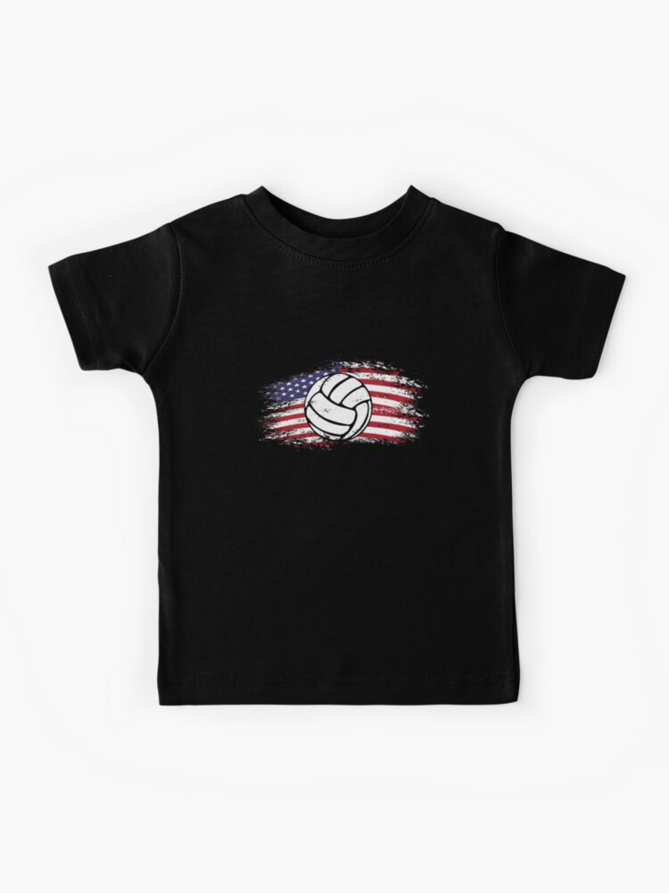 T Shirt Enfant Equipe De Volley Ball Jeu De Balle Spiking Action Sports Gift Volley Ball Drapeau Des Etats Unis D Amerique Par Tomgiant Redbubble