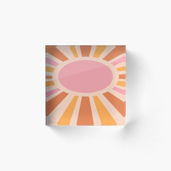 Item preview, Pink & Orange Retro 70's Style Sun Print designed and sold by WildDaisy.