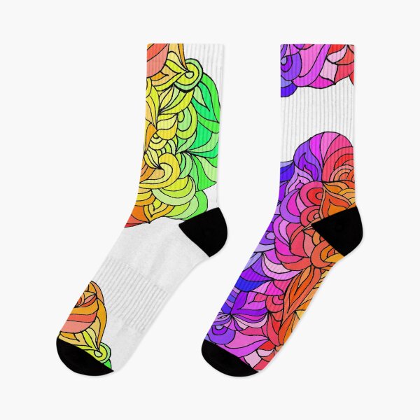Item preview, Floral Rainbow Pattern on White Blackground designed and sold by CarolineLembke.