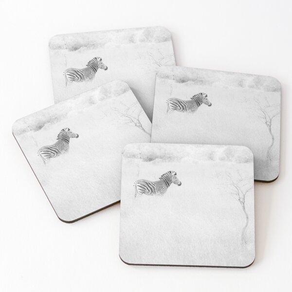 Zebra in the Grass Coasters (Set of 4)