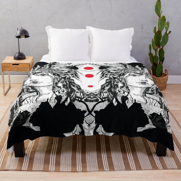 GEISHA RORSHACH style Throw Blanket