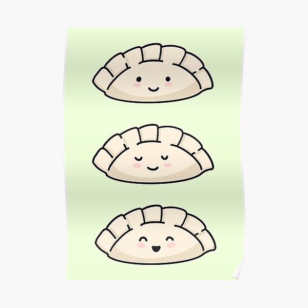 Cute Dumpling Faces Stickers Poster
