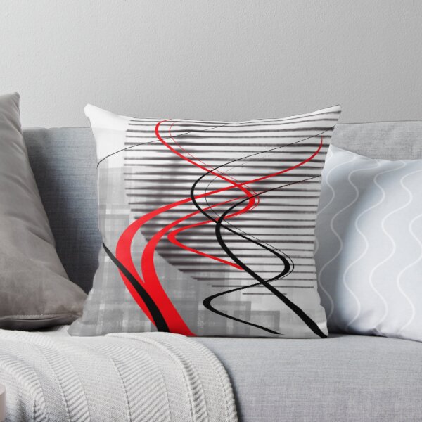 peinture numérique abstraite d'hiver Coussin