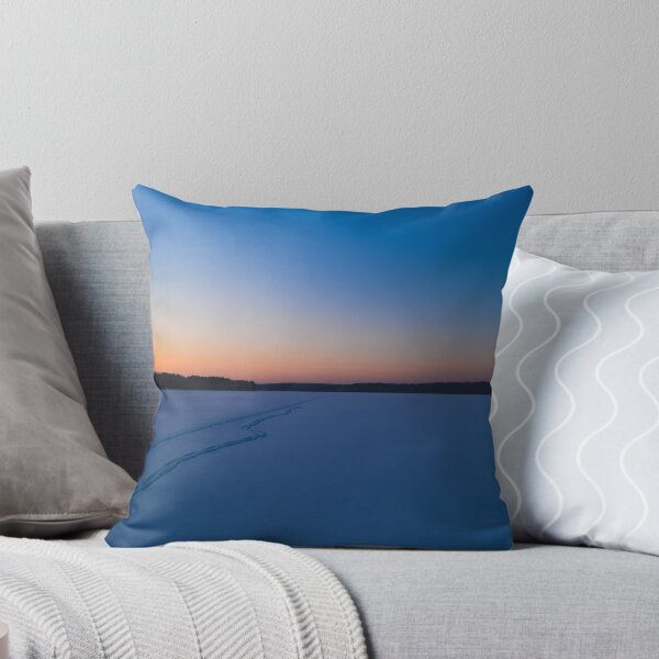 Item preview, Frozen ice  lake in winter under the snowy covered under a blue sky at dawn designed and sold by yarvin13.