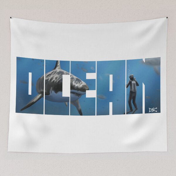 Item preview, Ocean Shark and Diver Silhouette designed and sold by DSC Arts.
