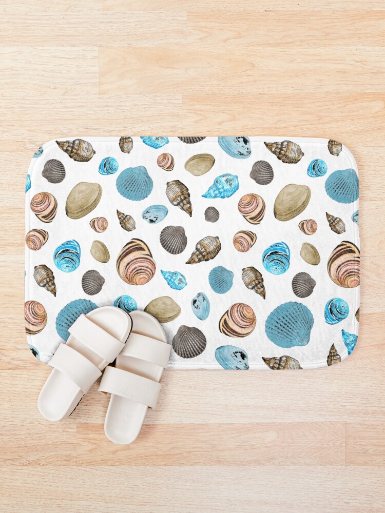 Thumbnail 1 of 6, Bath Mat, Shell parade designed and sold by ElliePDesigns.