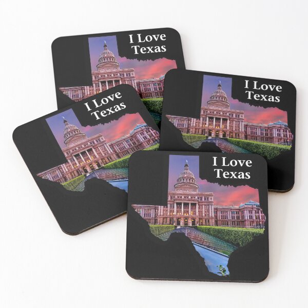 Item preview, I Love Texas - Lone Star Pride - State of Texas Shape with Austin Capitol at Sunset designed and sold by Warren Paul Harris.