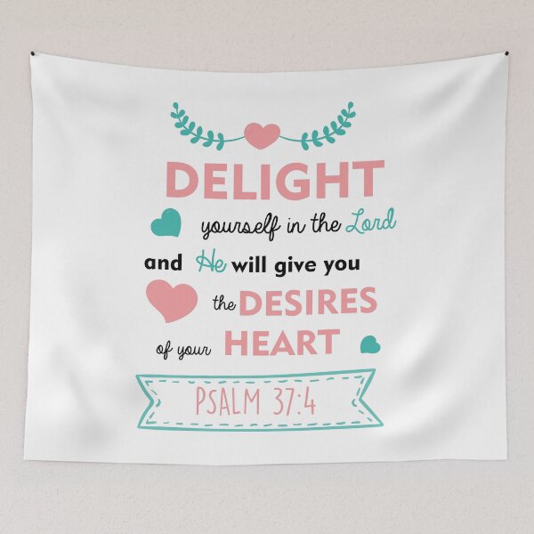 Item preview, Bible Verse Psalms Delight yourself in the Lord Christian Faith typography designed and sold by kristinedesigns.