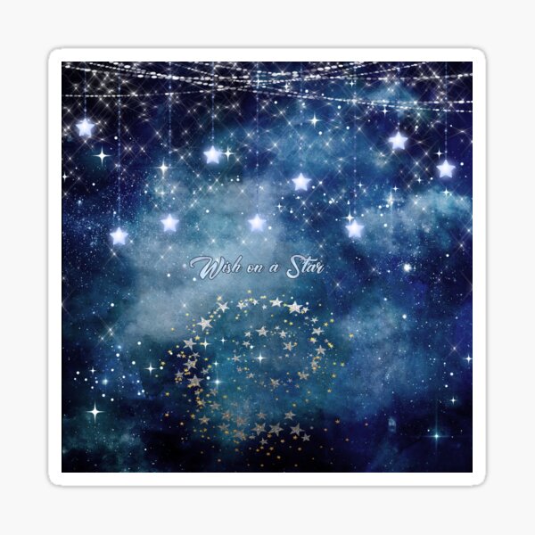 Wish on a Star Night Sky Sticker