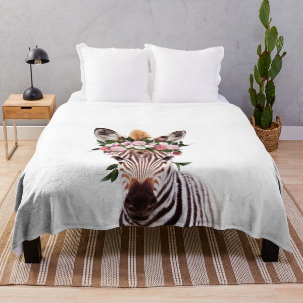 Item preview, Baby Zebra With Flower Crown, Baby Animals Art Print by Synplus designed and sold by synplus.
