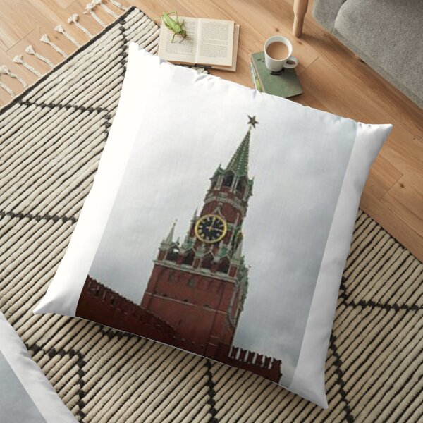 Spasskaya Tower, Moscow, weave, template, routine, stereotype, gauge, mold Floor Pillow