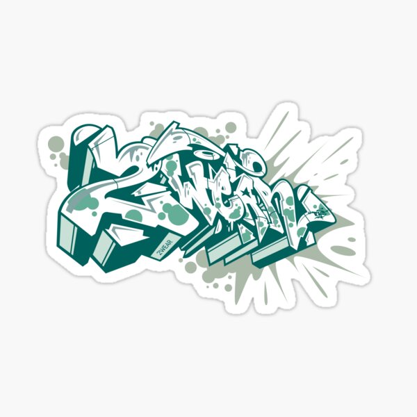 A graffiti style sticker Sticker