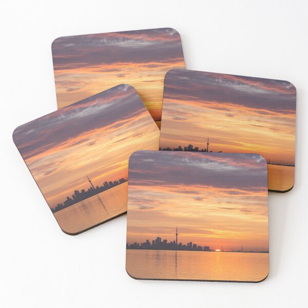 Item preview, A Quarter of a Sunrise - Toronto Skyline with Glorious Sky designed and sold by Georgia Mizuleva.