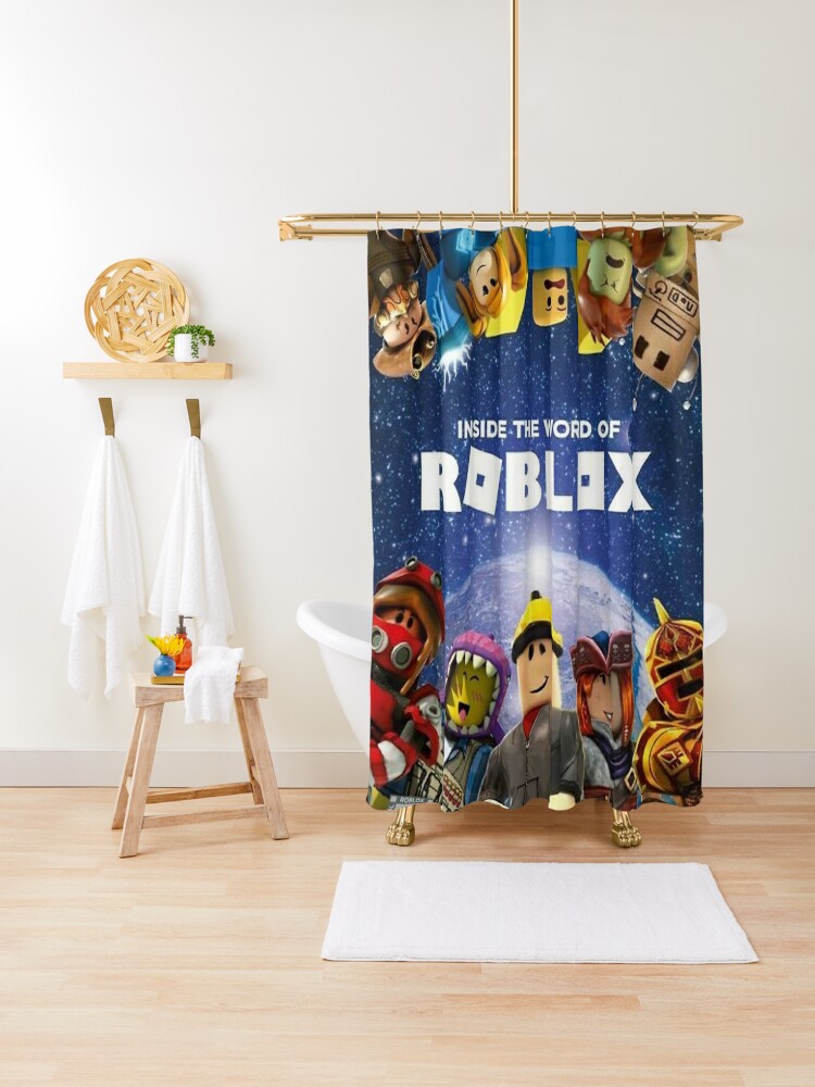 Inside The World Of Roblox Games Shower Curtain By Buhwqe Redbubble - avengers games roblox games