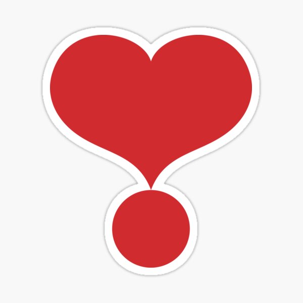 "Heart Exclamation Emoji" Sticker for Sale by Torch Redbubble