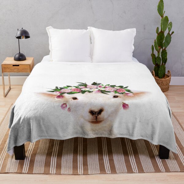 Item preview, Baby Lamb With Flower Crown, Baby Animals Art Print by Synplus designed and sold by synplus.