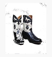 Black and White Boots Photographic Print