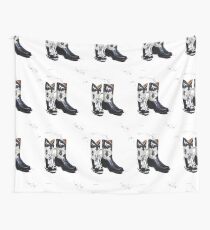 Black and White Boots Wall Tapestry