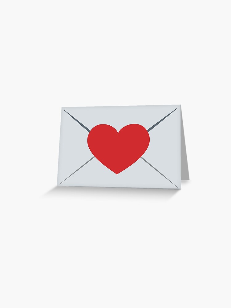 Love Letter In Red Paper Envelope Pattern Personalized Valentine's Day Card  - Red Heart Print