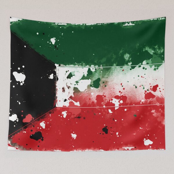 Item preview, Kuwait Grunge Flag designed and sold by HomeLivingCo.