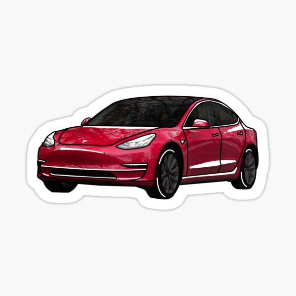 Artikel-Vorschau von Tesla Model 3 Rot, designt und verkauft von sphoxydesigns.