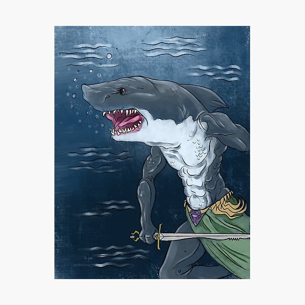 Item preview, Great white shark warrior designed and sold by Matt Corrigan.