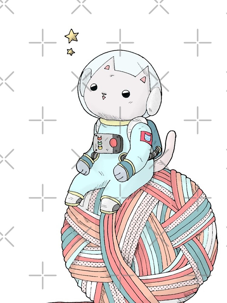 Space Cat on Planet Yarn Ball by Tamito