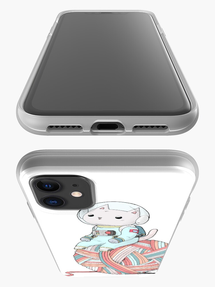 Alternate view of Space Cat on Planet Yarn Ball iPhone Case & Cover