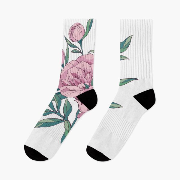 Item preview,  Beautiful bouquet of bright pink peonies, flowers with leaves and buds. designed and sold by babanovaesha.