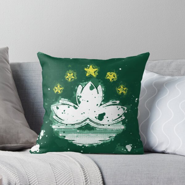 Item preview, Macau Grunge Flag designed and sold by HomeLivingCo.