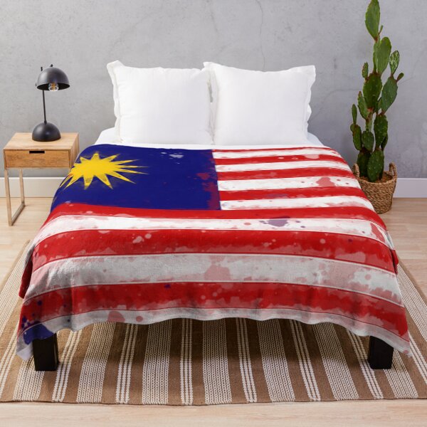 Item preview, Malaysia Grunge Flag designed and sold by HomeLivingCo.