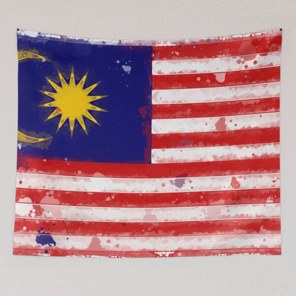 Item preview, Malaysia Grunge Flag designed and sold by HomeLivingCo.