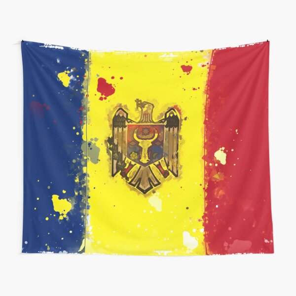 Item preview, Moldova Grunge Flag designed and sold by HomeLivingCo.