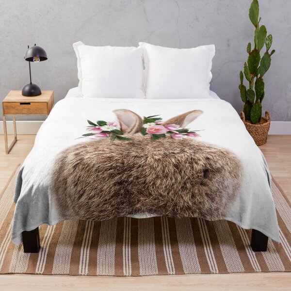 Item preview, Bunny Tail, Baby Rabbit With Flower Crown, Baby Animals Art Print by Synplus designed and sold by synplus.
