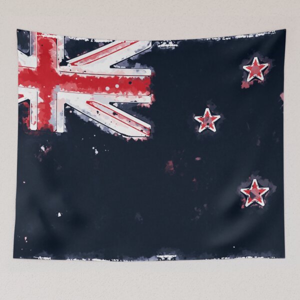 Item preview, New Zealand Grunge Flag designed and sold by HomeLivingCo.
