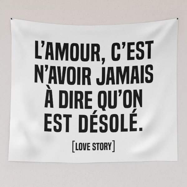 Aperçu de l'œuvre L'amour, c'est n'avoir jamais à dire qu'on est désolé. créée et vendue par fourretout.