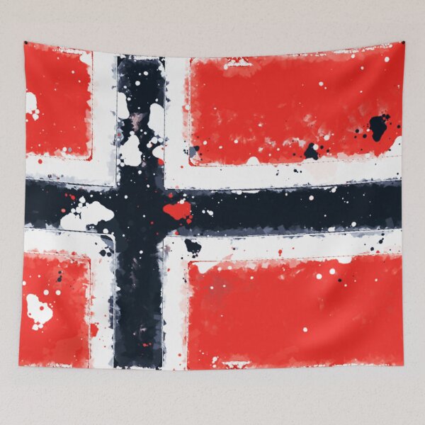 Item preview, Norway Grunge Flag designed and sold by HomeLivingCo.