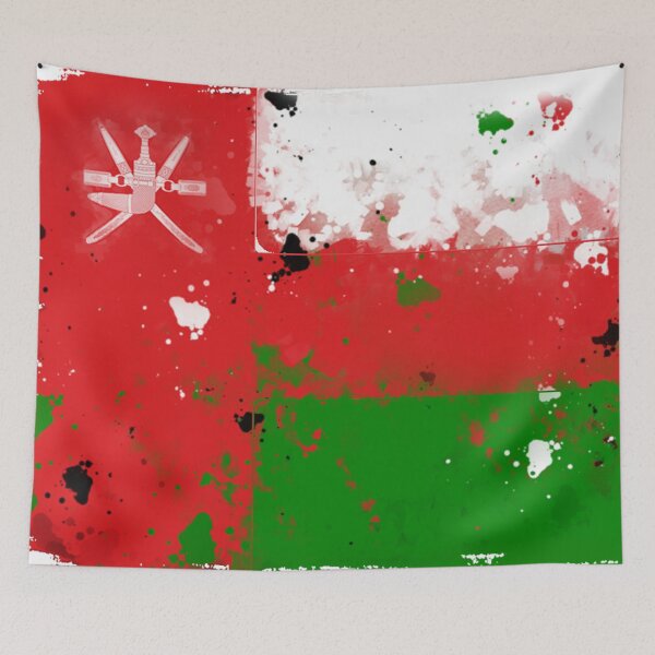 Item preview, Oman Grunge Flag designed and sold by HomeLivingCo.
