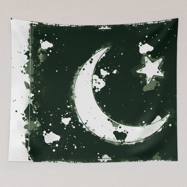 Item preview, Pakistan Grunge Flag designed and sold by HomeLivingCo.