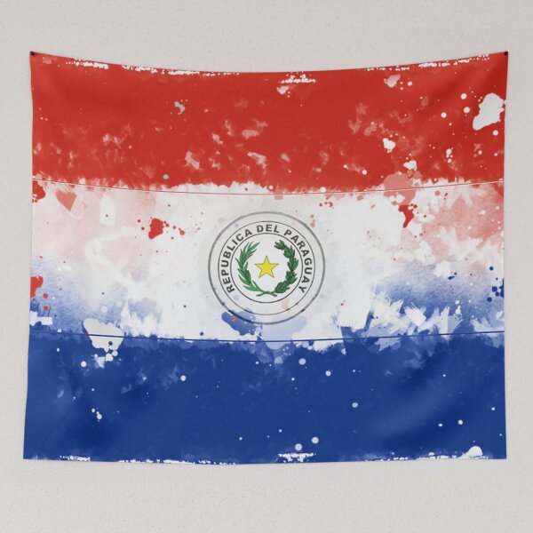 Item preview, Paraguay Grunge Flag designed and sold by HomeLivingCo.